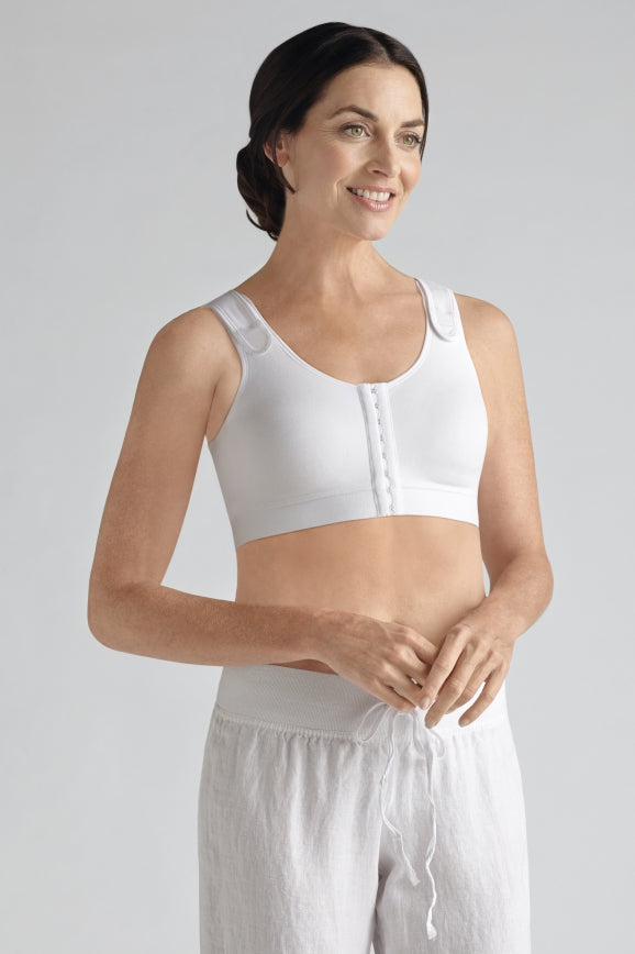 Leyla Seamless Surgical Mastectomy Bra - white, Post Surgery Garments, Amoena Australia
